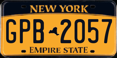 NY license plate GPB2057