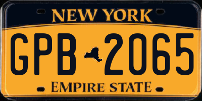 NY license plate GPB2065
