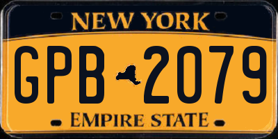 NY license plate GPB2079
