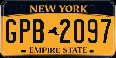 NY license plate GPB2097
