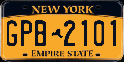 NY license plate GPB2101