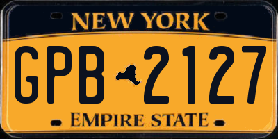 NY license plate GPB2127