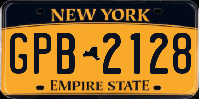 NY license plate GPB2128