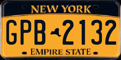 NY license plate GPB2132