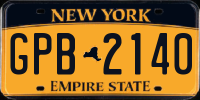 NY license plate GPB2140