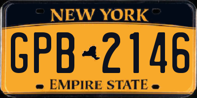 NY license plate GPB2146