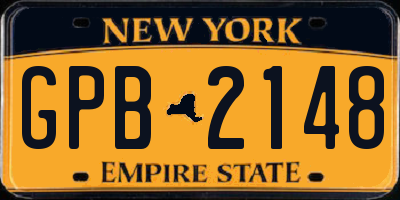 NY license plate GPB2148