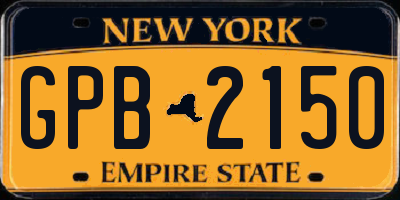 NY license plate GPB2150