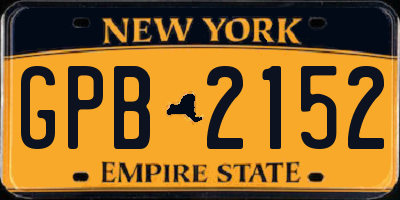 NY license plate GPB2152