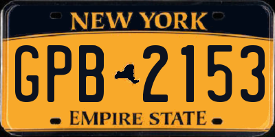 NY license plate GPB2153