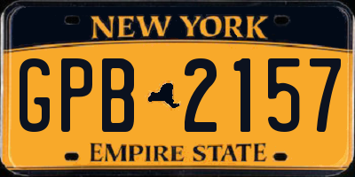 NY license plate GPB2157