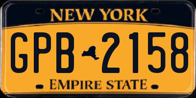 NY license plate GPB2158
