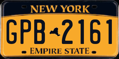 NY license plate GPB2161
