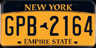 NY license plate GPB2164