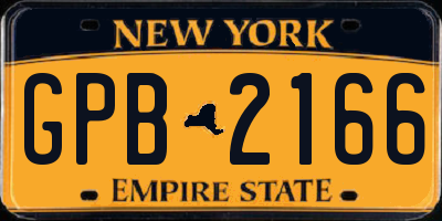 NY license plate GPB2166