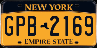 NY license plate GPB2169