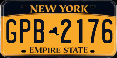 NY license plate GPB2176