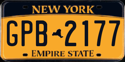 NY license plate GPB2177