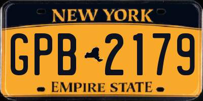 NY license plate GPB2179