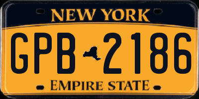 NY license plate GPB2186