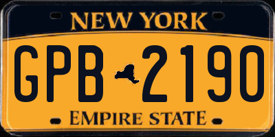 NY license plate GPB2190
