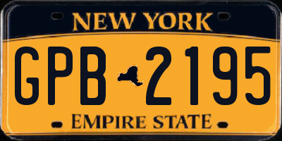 NY license plate GPB2195