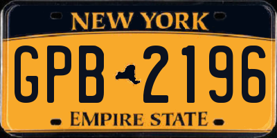 NY license plate GPB2196