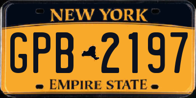 NY license plate GPB2197