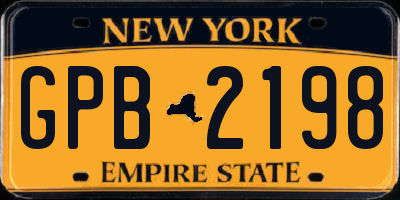 NY license plate GPB2198
