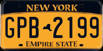 NY license plate GPB2199