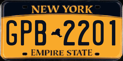 NY license plate GPB2201