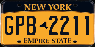 NY license plate GPB2211