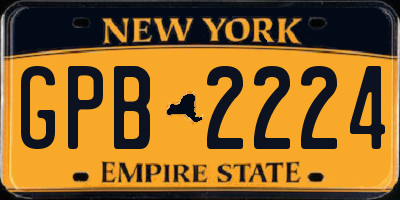 NY license plate GPB2224