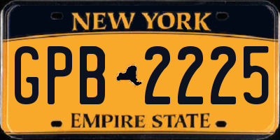 NY license plate GPB2225
