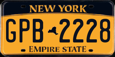 NY license plate GPB2228