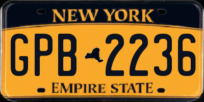 NY license plate GPB2236