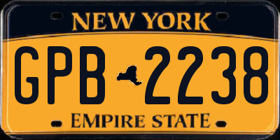NY license plate GPB2238