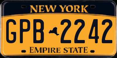 NY license plate GPB2242