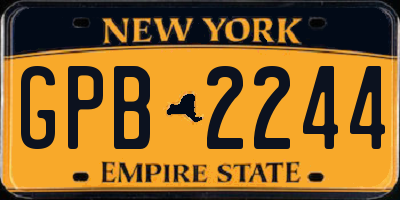 NY license plate GPB2244