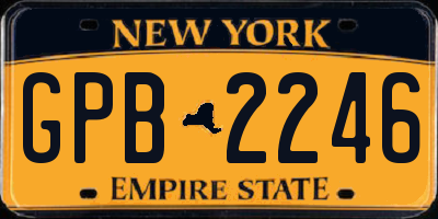 NY license plate GPB2246