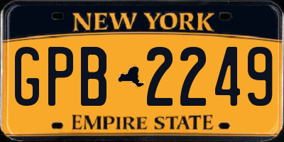 NY license plate GPB2249