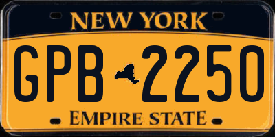 NY license plate GPB2250