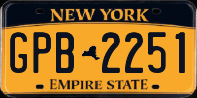 NY license plate GPB2251