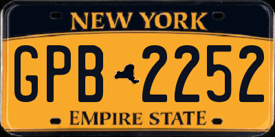 NY license plate GPB2252