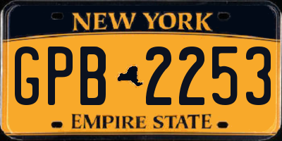 NY license plate GPB2253