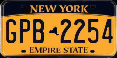NY license plate GPB2254