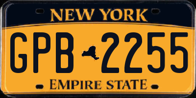 NY license plate GPB2255