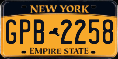 NY license plate GPB2258