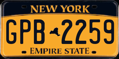 NY license plate GPB2259