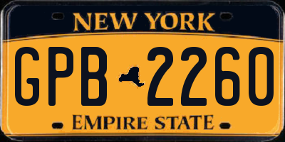 NY license plate GPB2260